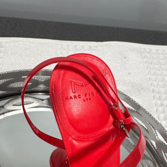 Marc Fisher Vibrant Red Strappy Heels - Picture 3 of 9